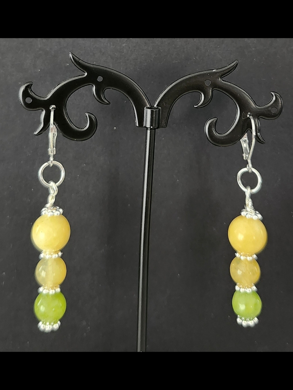 Earrings Jade Drop Agate Handcrafted